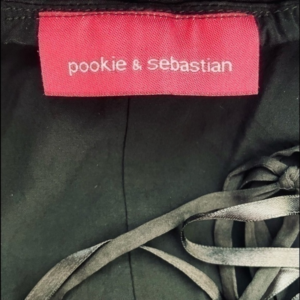 Pookie&Sebastian Cocktail Mini Black Dress, Size Small - Picture 4 of 6